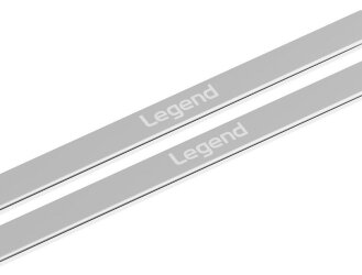 Накладки на пороги AutoMax для Lada Niva Legend 2121 2021-н.в., нерж. сталь, с надписью, 2 шт., AMLALEG31