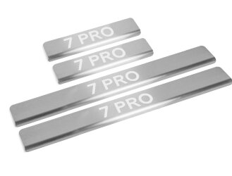 Накладки на пороги AutoMax для Chery Tiggo 7 Pro 2020-н.в., нерж. сталь, с надписью, 4 шт., AMCR7PR01