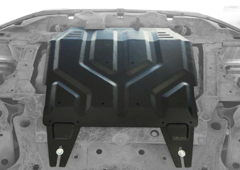 Защита картера и КПП AutoMax для Citroen C-Crosser 2007-2013, сталь 1.5 мм, с крепежом, штампованная, AM.4037.1