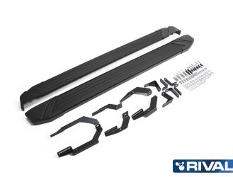 Пороги для Toyota Rav 4 2013-2015 RIVAL Black
