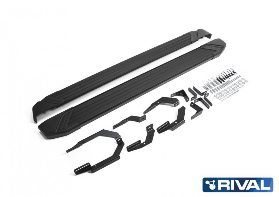 Пороги для Toyota Rav 4 2013-2015 RIVAL Black