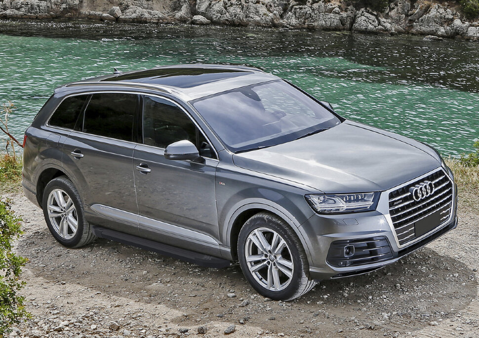 Пороги площадки (подножки) "Black" Rival для Audi Q7 II 2015-2020 2020-н.в., 193 см, 2 шт., алюминий, F193ALB.0304.1 купить недорого