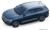 Пороги на автомобиль (подножки) "Black" Rival для Volkswagen Touareg III 2018-н.в., 193 см, 2 шт., алюминий, F193ALB.5806.1