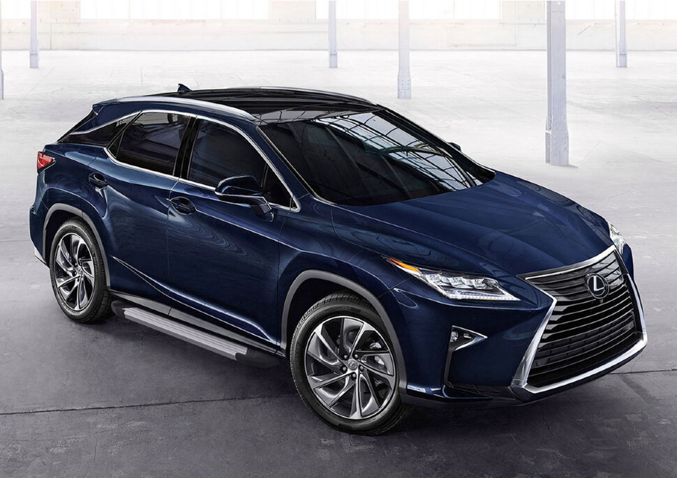 Пороги площадки (подножки) "Silver" Rival для Lexus RX IV 2015-н.в., 180 см, 2 шт., алюминий, F180AL.3203.1 купить недорого