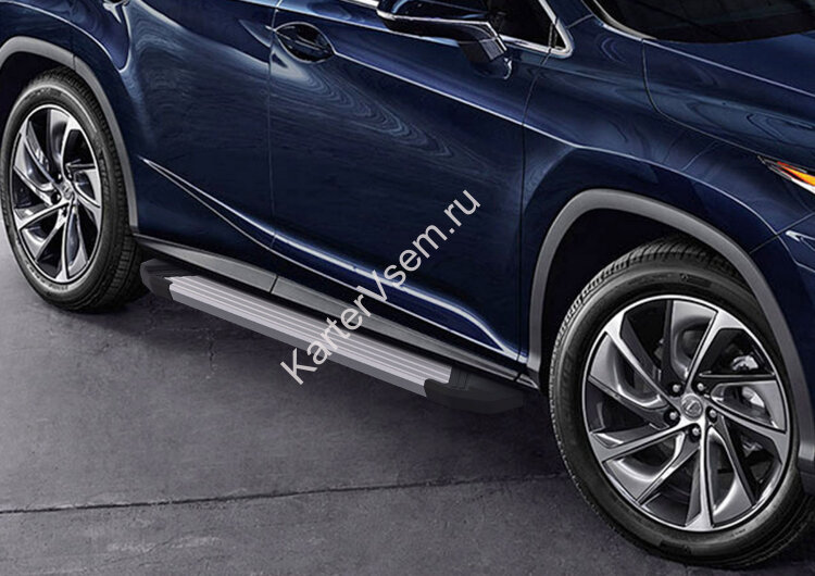 Пороги площадки (подножки) "Silver" Rival для Lexus RX IV 2015-н.в., 180 см, 2 шт., алюминий, F180AL.3203.1 с доставкой по всей России