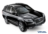 Пороги на автомобиль (подножки) "Premium" Rival для Hawtai Boliger 2014-2020, 173 см, 2 шт., алюминий, A173ALP.2901.1