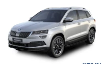 Пороги на автомобиль (подножки) "Black" Rival для Skoda Karoq 2020-н.в., 180 см, 2 шт., алюминий, F180ALB.5103.1