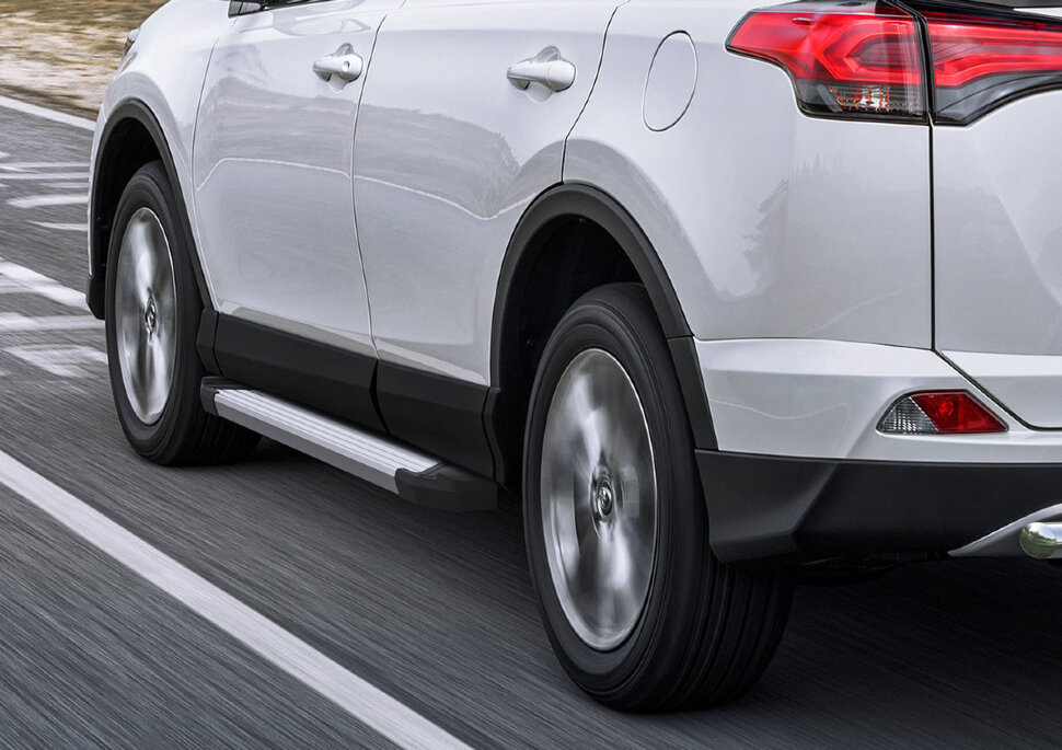Пороги площадки (подножки) "Silver" Rival для Toyota RAV4 CA40 2012-2019, 173 см, 2 шт., алюминий, F173AL.5705.1 с доставкой по всей России