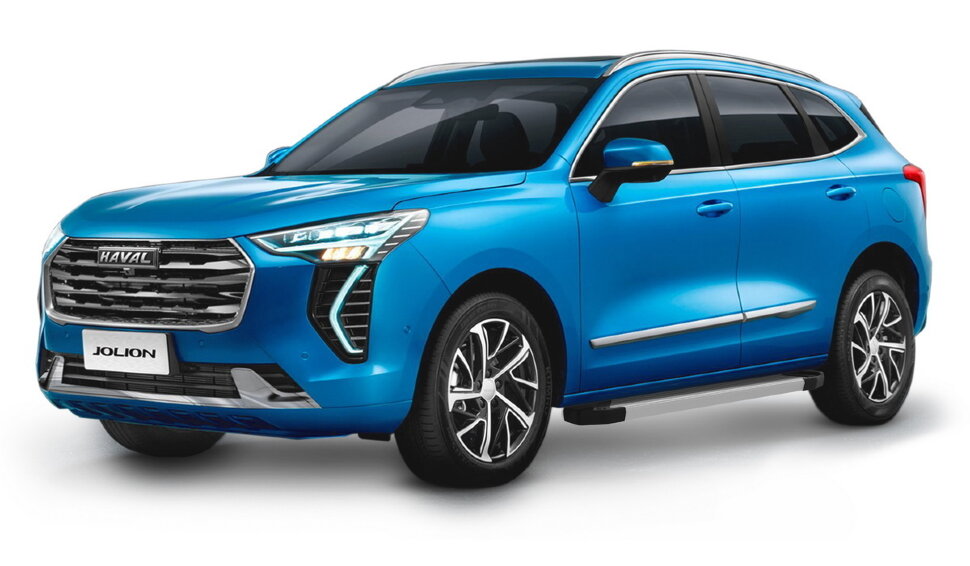 Пороги площадки (подножки) "Silver" Rival для Haval Jolion 2021-н.в., 180 см, 2 шт., алюминий, F180AL.9404.1 купить недорого