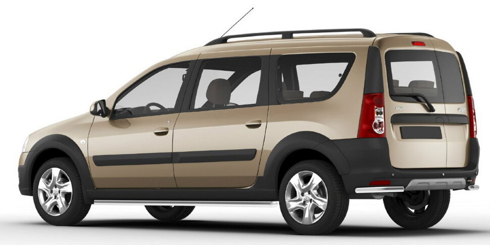Защита порогов d42 Rival для Lada Largus Cross 2014-2021, нерж. сталь, 2 шт., R.6005.005 купить недорого