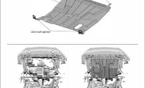 Защита картера и КПП AutoMax для Datsun mi-DO 2015-2020, сталь 1.4 мм, без крепежа, штампованная, AM.6037.1