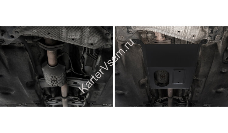 Защита кислородного датчика АвтоБроня для Mazda CX-5 II 2017-н.в., штампованная, сталь 1.8 мм, без крепежа, 1.03824.1