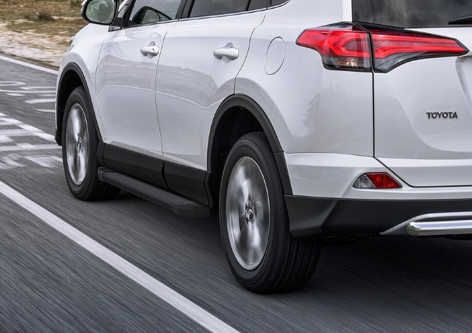Пороги площадки (подножки) "Black" Rival для Toyota RAV4 CA40 2012-2019, 173 см, 2 шт., алюминий, F173ALB.5705.1 с доставкой по всей России