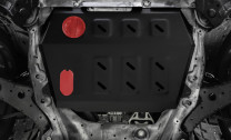 Защита картера и КПП АвтоБроня для Changan CS95 Plus 4WD АКПП (V - 2.0) 2023-н.в., только рынок РФ, сталь 1.4 мм, с крепежом, штампованная, 111.08908.1