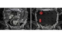 Защита картера и КПП АвтоБроня для Changan CS95 Plus 4WD АКПП (V - 2.0) 2023-н.в., только рынок РФ, сталь 1.4 мм, с крепежом, штампованная, 111.08908.1