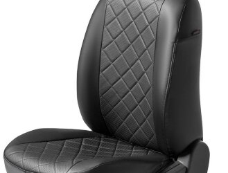 Авточехлы Rival Ромб (зад. спинка цельная) для сидений ВАЗ 2121 (4x4) I рестайлинг 3-дв. (вкл. Urban) 2019-2021/Lada Niva Legend 2121 3-дв. 2021-н.в., эко-кожа, черные, SC.6013.2