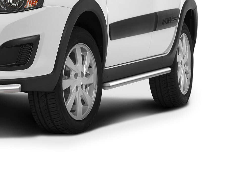 Защита порогов d42 Rival для Lada Kalina Cross 2014-2018, нерж. сталь, 2 шт., R.6006.002 с доставкой по всей России