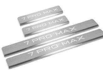 Накладки на пороги AutoMax для Chery Tiggo 7 Pro Max 2022-н.в., нерж. сталь, с надписью, 4 шт., AMCR7PRM01