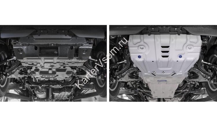 Защита радиатора, картера, КПП и РК Rival для Toyota Land Cruiser Prado 150 рестайлинг 2013-2017, штампованная, алюминий 3.8 мм, с крепежом, 3 части, K333.9516.1