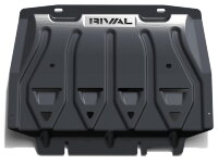 Защита радиатора Rival для Ford Ranger III 2011-2015, сталь 3 мм, с крепежом, штампованная, 2111.1841.1.3