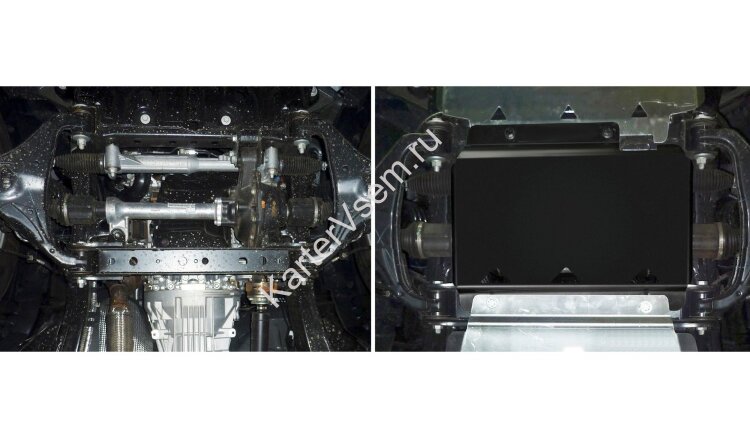 Защита картера АвтоБроня для Ford Ranger III 2011-2015 (устанавл-ся совместно с 111.01829.1), сталь 1.8 мм, с крепежом, 111.01830.1