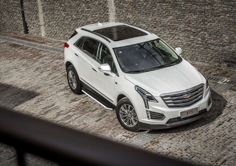 Пороги площадки (подножки) "Premium" Rival для Cadillac XT5 2016-2019 2019-н.в., 193 см, 2 шт., алюминий, A193ALP.0801.1 купить недорого