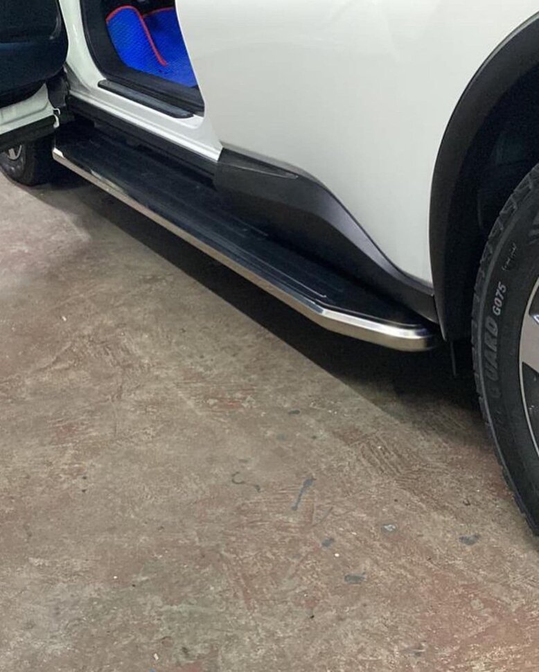 Пороги площадки (подножки) "Premium" Rival для Cadillac XT5 2016-2019 2019-н.в., 193 см, 2 шт., алюминий, A193ALP.0801.1 с возможностью установки