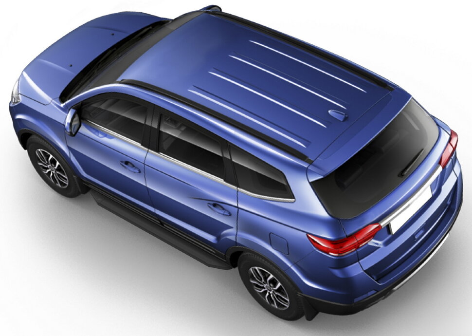 Пороги площадки (подножки) "Premium-Black" Rival для Lifan Myway 2016-н.в., 180 см, 2 шт., алюминий, A180ALB.3304.1 купить недорого