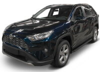 Пороги на автомобиль "Premium-Black" Rival для Toyota RAV4 XA50 2019-н.в., 180 см, 2 шт., алюминий, A180ALB.5710.1