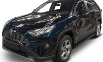 Пороги площадки (подножки) "Premium-Black" Rival для Toyota RAV4 XA50 2019-н.в., 180 см, 2 шт., алюминий, A180ALB.5710.1