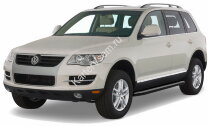 Пороги площадки (подножки) "Premium-Black" Rival для Volkswagen Touareg I (без пневмоподвески) 2002-2010, 193 см, 2 шт., алюминий, A193ALB.5809.1