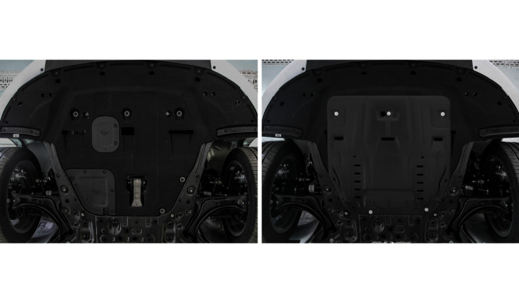 Защита картера и КПП AutoMax для Kia Sportage V поколение (V - 2.5) 2021-н.в., сталь 1.4 мм, с крепежом, штампованная, AM.2862.1