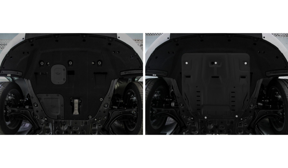 Защита картера и КПП AutoMax для Kia Sportage V поколение (V - 2.5) 2021-н.в., сталь 1.4 мм, с крепежом, штампованная, AM.2862.1