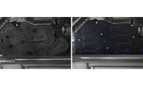 Защита топливного бака Rival для Volkswagen Teramont 4WD 2017-2020 2021-н.в., сталь 1.8 мм, 2 части , с крепежом, штампованная, 111.5862.1