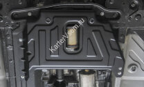 Защита кислородного датчика AutoMax для Nissan Terrano III рестайлинг 2016-2017 2017-н.в., сталь 1.4 мм, с крепежом, штампованная, AM.4725.3