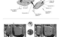 Защита топливного бака и топливного фильтра Rival для Suzuki Jimny IV 4WD 2019-н.в., штампованная, алюминий 6 мм, с крепежом, 2 части, 2333.5524.1.6