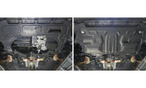 Защита картера и КПП AutoMax для Jetta VA3 (V - 1.5) 2023-н.в., сталь 1.5 мм, с крепежом, штампованная, AM.5842.1
