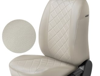 Авточехлы Rival Ромб (зад. спинка 40/60) для сидений Hyundai Creta I 2016-2021, эко-кожа, бежевые, SC.2302.2B