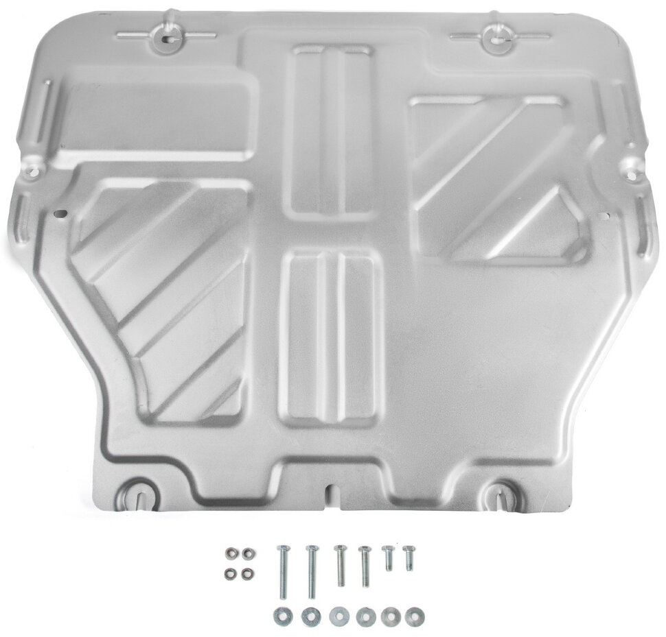 Защита картера и КПП Rival для Volkswagen Transporter T5, T6 2003-2019, штампованная, алюминий 3 мм, с крепежом, 333.5806.2