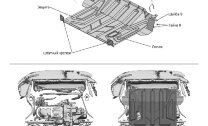 Защита картера и КПП АвтоБроня (увеличенная) для Lada Priora 2007-2018, штампованная, сталь 1.5 мм, без крепежа, 1.06019.1