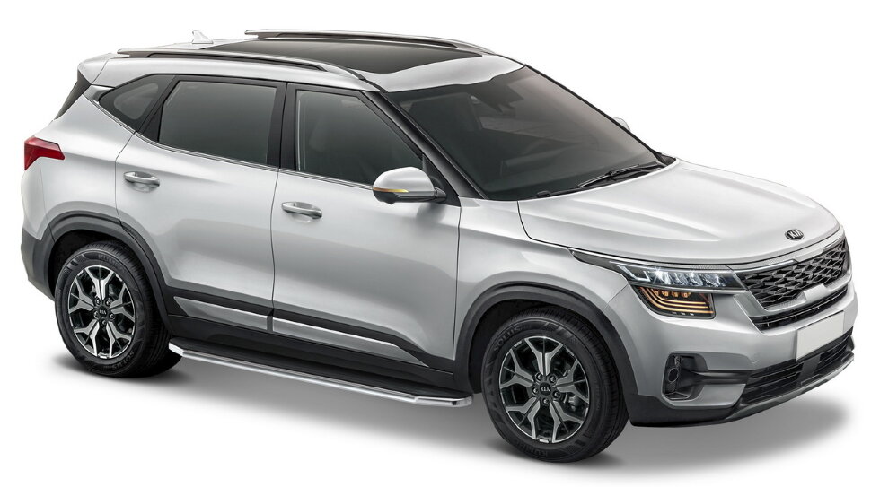 Пороги площадки (подножки) "Premium" Rival для Kia Seltos 2020-н.в., 180 см, 2 шт., алюминий, A180ALP.2805.1 купить недорого