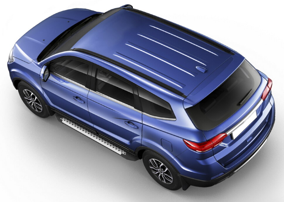 Пороги площадки (подножки) "Bmw-Style круг" Rival для Lifan Myway 2016-н.в., 180 см, 2 шт., алюминий, D180AL.3304.1 купить недорого