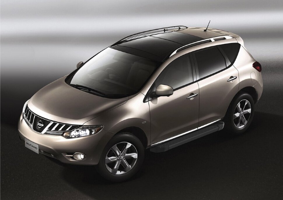 Пороги площадки (подножки) "Black" Rival для Nissan Murano Z51 рестайлинг 2010-2016, 173 см, 2 шт., алюминий, F173ALB.4108.2 купить недорого