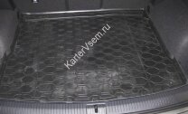 Коврик в багажник автомобиля Rival для Volkswagen Tiguan II поколение (ровный пол багажника) 2016-2020 2020-н.в., полиуретан, 15805005