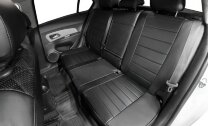 Авточехлы Rival Строчка (зад. спинка 40/60) для сидений Lada Granta седан, лифтбек (комплектация Luxe) 2018-н.в., эко-кожа, черные, SC.6015.1