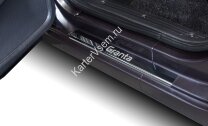 Накладки на пороги AutoMax для Lada Granta 2011-2018 2018-н.в., нерж. сталь, с надписью, 4 шт., AMLAGRA01