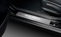 Накладки на пороги AutoMax для Hyundai Solaris I поколение 2010-2014, нерж. сталь, с надписью, 4 шт., AMHYSOL02 с доставкой по всей России