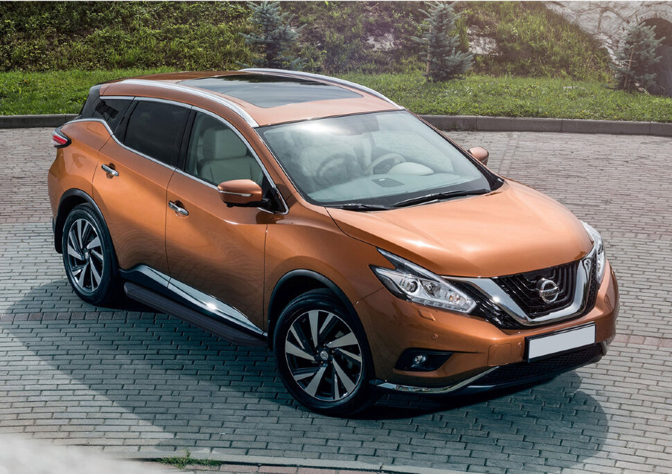 Пороги площадки (подножки) "Premium-Black" Rival для Nissan Murano Z52 2016-н.в., 180 см, 2 шт., алюминий, A180ALB.4108.3 купить недорого
