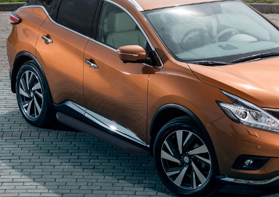 Пороги площадки (подножки) "Premium-Black" Rival для Nissan Murano Z52 2016-н.в., 180 см, 2 шт., алюминий, A180ALB.4108.3 в официальном интернет магазине