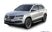Пороги на автомобиль (подножки) "Bmw-Style круг" Rival для Skoda Karoq 2020-н.в., 180 см, 2 шт., алюминий, D180AL.5103.1